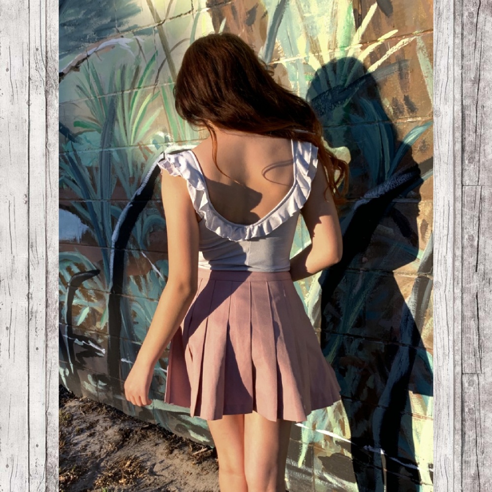 Dusty Pink Pleated Skirt